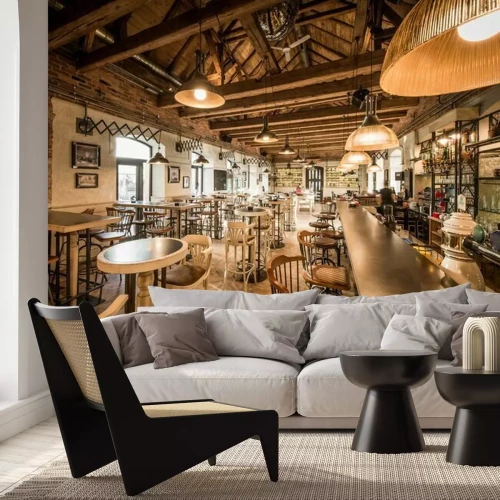 Fototapete Holzdekoration des Restaurants