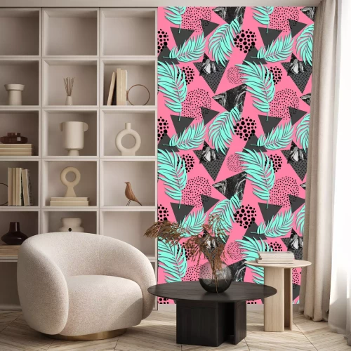 Tapete Türkisfarbene Palmblätter