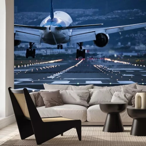 Fototapete Landendes Flugzeug