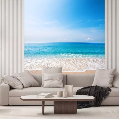 Fototapete Strand Meer und blauer Himmel