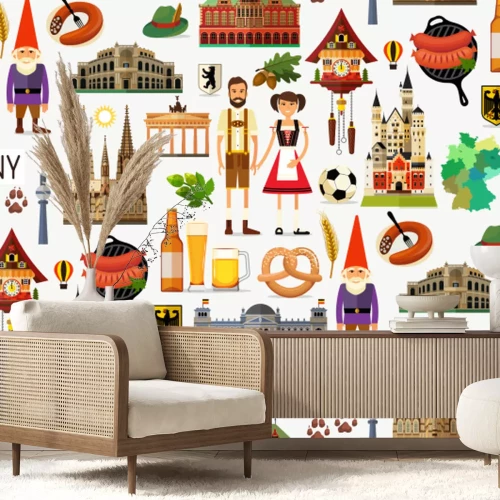 Sticker Deutschland Reisekarte.