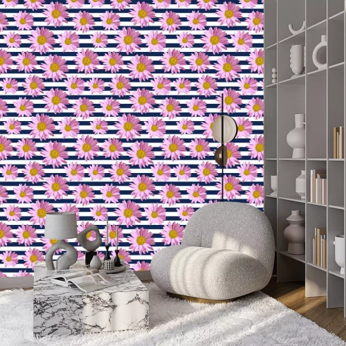 Tapete Nahtlose Muster mit Gänseblümchen Blumen