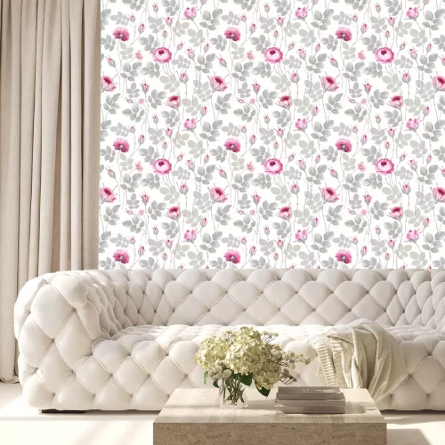 Tapete Subtile Rosen Grau- und Rosat?ne