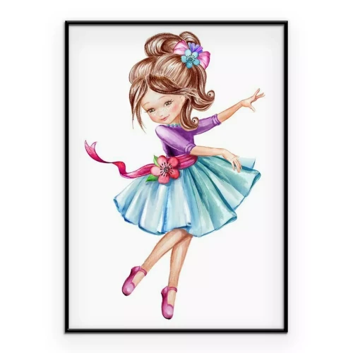 Poster Zeichnung eines tanzenden Mädchens