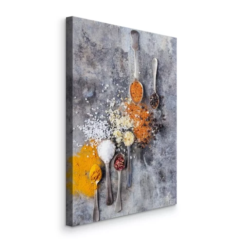 Bild Verschiedene asiatische Gewürze in Löffel