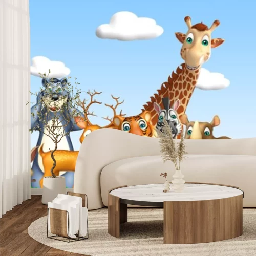 Fototapete Wilde Tiere aus einem Cartoon