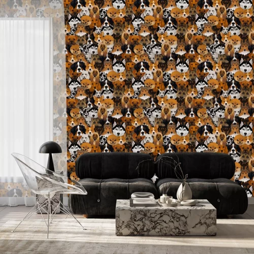 Tapete Vektor-Hunde verschiedene Rassen nahtlose Muster Symbol von 2018 neue Jahr Stoff oder Verpackung Papier Design Textur