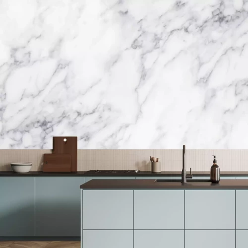Fototapete Weißer Marmor mit dunklen Adern