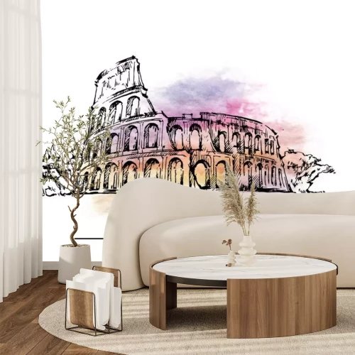 Sticker Roma Skizze Italienische Kapitalabbildung.