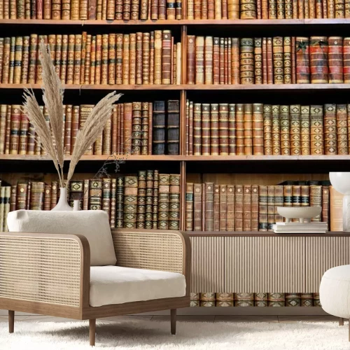 Fototapete Antikes Buch Racks in einer alten Bibliothek in Wien