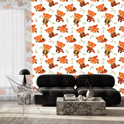 Tapete Vektor-Cartoon roten Panda nahtlose Muster