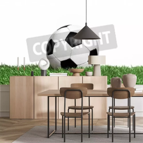 Fototapete Fußball auf dem Rasen