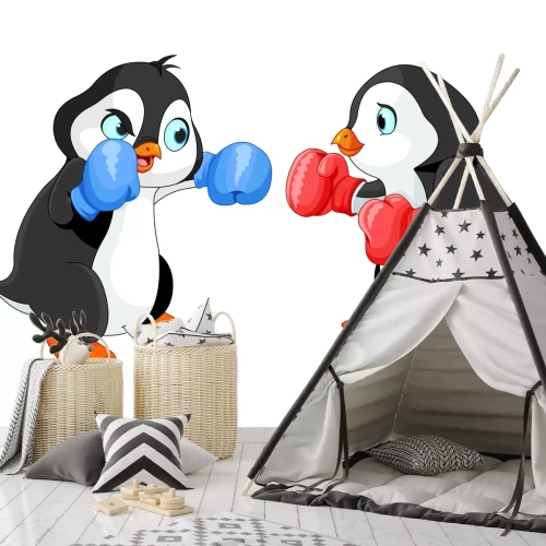 Sticker Kämpfende Pinguine