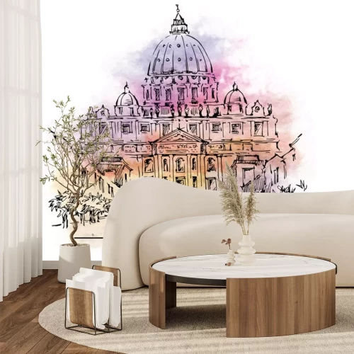 Sticker Roma Skizze Italienische Kapitalabbildung.