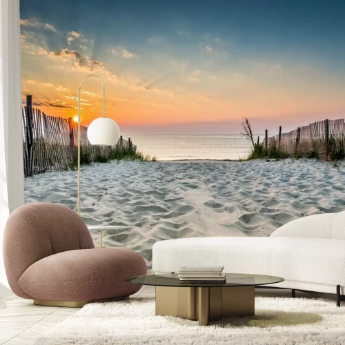 Fototapete Sandstrand bei Sonnenaufgang