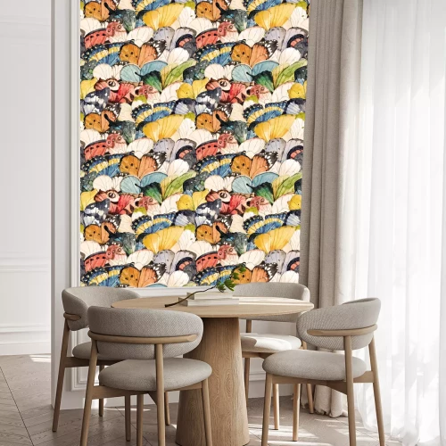 Tapete Ein Schwarm bunter Schmetterlinge