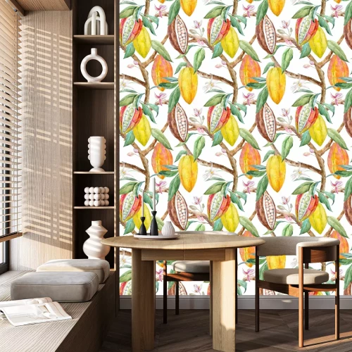 Tapete Kakaofrüchte Aquarell