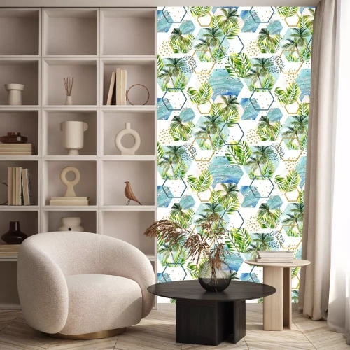 Tapete Aquarell Palmblätter