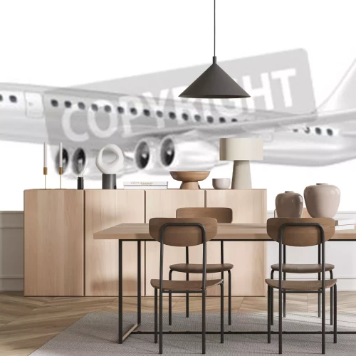 Sticker Flugzeug isoliert auf blau. Mein eigenes Design