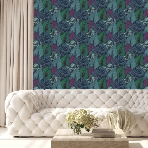 Tapete Vector nahtlose Muster mit Kompositionen von Hand gezeichnet tropischen Pflanzen