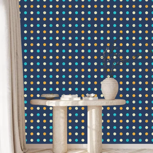 Tapete Punkte auf alt stilisiert auf dunkelblauem Hintergrund