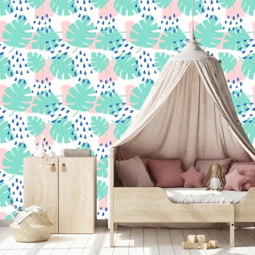 Tapete Moderner Blick auf Blätter