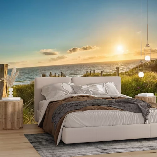 Fototapete Strand Dünen und Eingang zum Meer