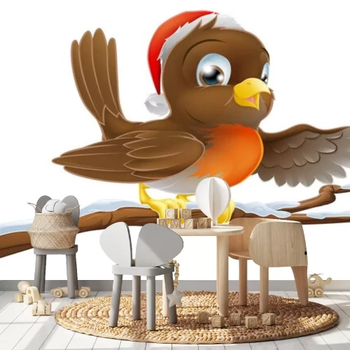 Sticker Weihnachten Robin auf Snowy-Niederlassung