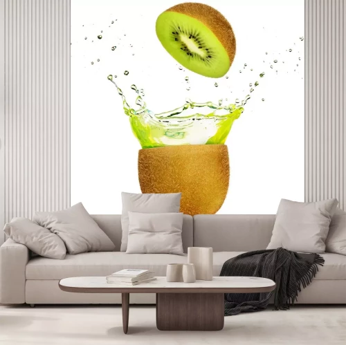 Sticker Geschnittene Kiwi und spritzender Saft