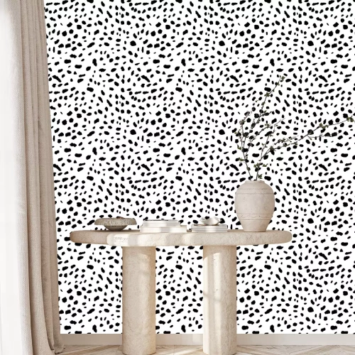 Tapete Vektor nahtlose Schwarz-Weiß-Muster der wilden Katze