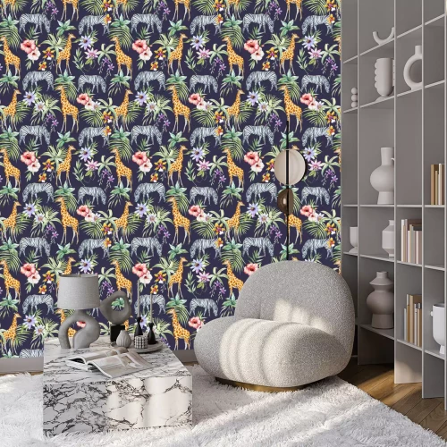 Tapete Tropisches Tiermuster