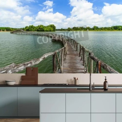 Fototapete Nach links abbiegender Steg