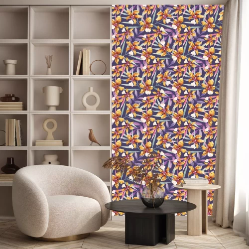 Tapete Aquarell Orchidee Blumen tropischen Vektor-Muster