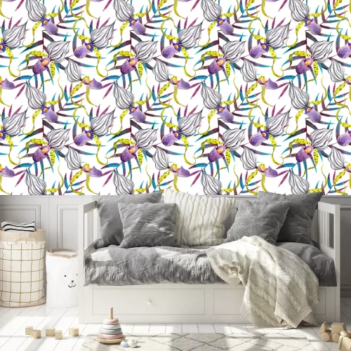 Tapete Aquarell Orchidee Blumen tropischen Vektor-Muster