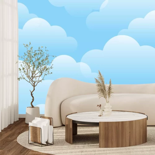 Sticker Muster mit Wolken an einem blauen Himmel