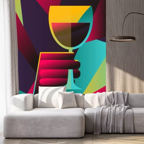 Sticker Wein im Glas abstrakte Grafik