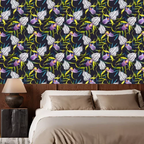 Tapete Aquarell Orchidee Blumen tropischen Vektor-Muster