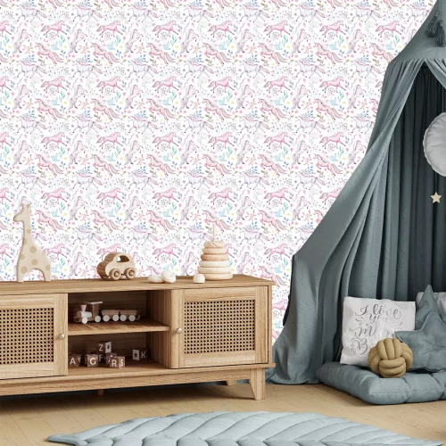 Tapete Muster mit rosa Einhörnern
