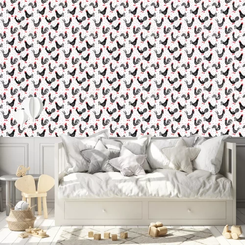 Tapete Henne und Hahn