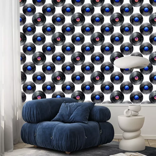 Tapete Aquarell Vinylaufzeichnung Muster