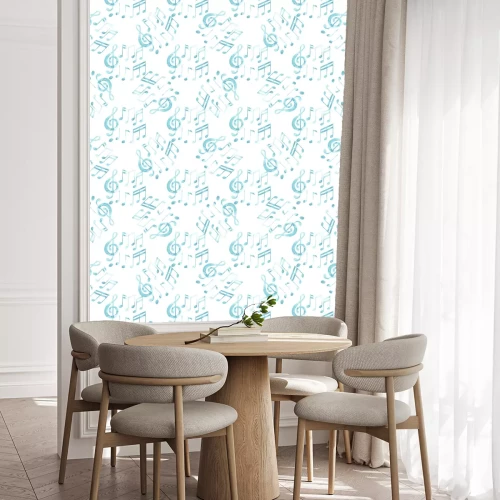 Tapete Aquarell musikalische Noten Muster
