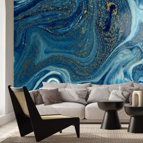 Fototapete Blauer Marmor verschüttet