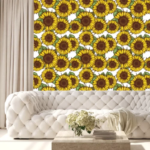 Tapete Sonnenblumen in grafischer Version