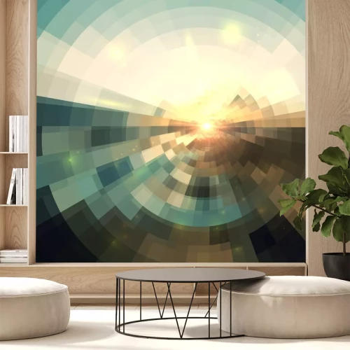 Sticker Bunte konzentrisch glänzende Mosaik abstrakten Hintergrund