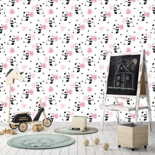 Tapete Kleine süße Pandas