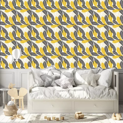 Tapete Floral Vektor nahtlose Muster mit tropischen Blättern.