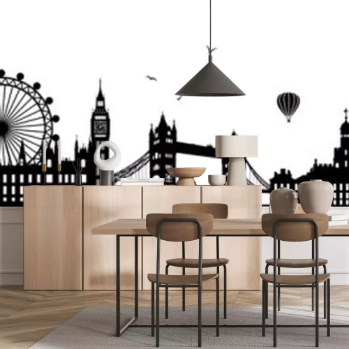 Sticker London Skyline schwarz