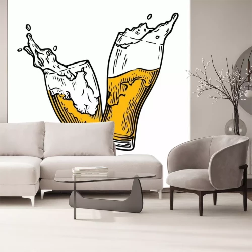 Sticker Gläser Bier mit hohem Schaum