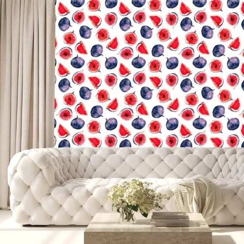 Tapete Feigen im Ganzen und in Teilen auf weißem Hintergrund