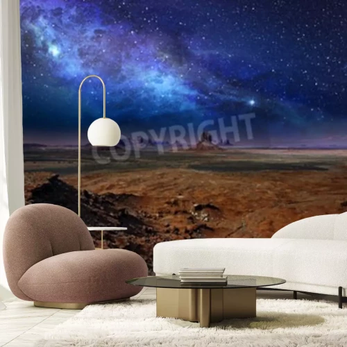 Fototapete Gestirnter Himmel über Tal